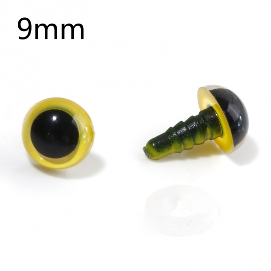 Bild von Plastic DIY Handmade Craft Materials Accessories Yellow Toy Eye 9mm Dia., 20 Sets