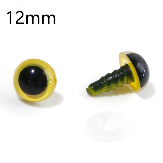 Bild von Plastic DIY Handmade Craft Materials Accessories Yellow Toy Eye 12mm Dia., 20 Sets