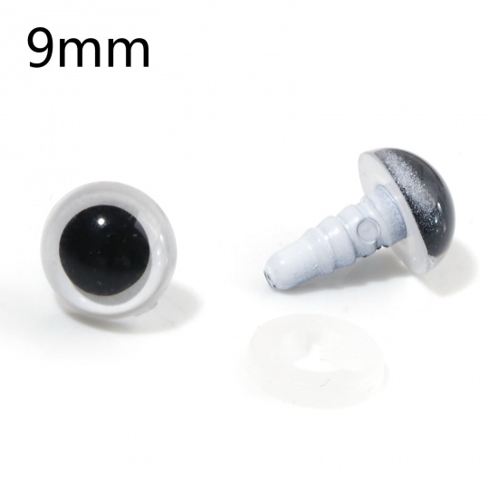 Bild von Plastic DIY Handmade Craft Materials Accessories White Toy Eye 9mm Dia., 20 Sets