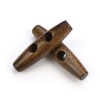 Picture of Wood Horn Buttons Scrapbooking 2 Holes Marquise Coffee 3cm long, 50 PCs