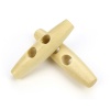 Picture of Wood Horn Buttons Scrapbooking 2 Holes Marquise Natural 5cm long, 50 PCs