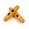 Picture of Wood Horn Buttons Scrapbooking 2 Holes Marquise Beige 3cm long, 50 PCs