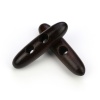 Picture of Wood Horn Buttons Scrapbooking 2 Holes Marquise Dark Coffee 3.5cm long, 50 PCs