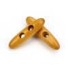 Picture of Wood Horn Buttons Scrapbooking 2 Holes Marquise Beige 3.5cm long, 50 PCs