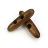 Picture of Wood Horn Buttons Scrapbooking 2 Holes Marquise Light Coffee 3.5cm long, 50 PCs
