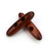 Picture of Wood Horn Buttons Scrapbooking 2 Holes Marquise Coffee 4cm long, 50 PCs