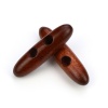 Picture of Wood Horn Buttons Scrapbooking 2 Holes Marquise Coffee 5.5cm long, 50 PCs