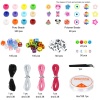 Bild von Polymer Ton Perlen-DIY-Kits für Armbänder, Halsketten, Schmuckherstellung, handgefertigte Accessoires Bunt Blumen Anfangsbuchstabe/ Großbuchstabe 23cm x 19cm, 1 Set