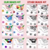 Bild von Polymer Ton Perlen-DIY-Kits für Armbänder, Halsketten, Schmuckherstellung, handgefertigte Accessoires Bunt Blumen Anfangsbuchstabe/ Großbuchstabe 23cm x 19cm, 1 Set