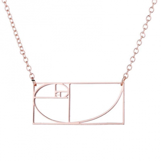 Immagine di 201 Acciaio Inossidabile Elegante Cavo Catena Collana Oro Rosa Geometrica 45cm Lunghezza, 1 Pz