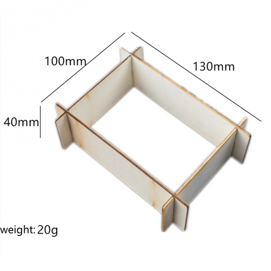 Immagine di Wood Resin Mold For Jewelry Making DIY Coaster Tray Rectangle Natural 13cm x 10cm, 1 Piece