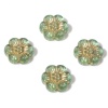Picture of Acrylic Flora Collection Beads Light Green Flower About 13mm x 12mm, Hole: Approx 1.2mm, 10 PCs