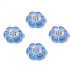 Picture of Acrylic Flora Collection Beads Aqua Blue Flower About 13mm x 12mm, Hole: Approx 1.2mm, 10 PCs