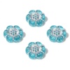 Picture of Acrylic Flora Collection Beads Lake Blue Flower About 13mm x 12mm, Hole: Approx 1.2mm, 10 PCs