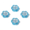 Picture of Acrylic Flora Collection Beads Blue Flower About 13mm x 12mm, Hole: Approx 1.2mm, 10 PCs