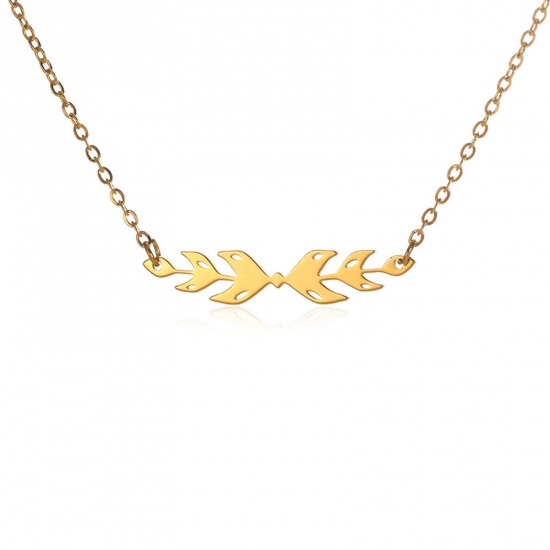 Immagine di 304 Acciaio Inossidabile Elegante Collana Oro Placcato Punta di Freccia 38cm Lunghezza, 1 Pz