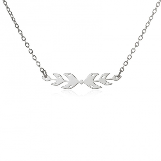 Immagine di 304 Acciaio Inossidabile Elegante Collana Tono Argento Punta di Freccia 38cm Lunghezza, 1 Pz