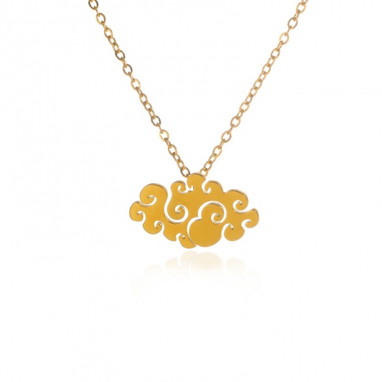 Immagine di 304 Acciaio Inossidabile Elegante Collana Oro Placcato Nuvole 38cm Lunghezza, 1 Pz
