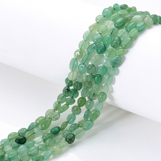 Bild von Grün Aventurin ( Natur ) Perlen Unregelmäßig Grün ca. 6mm x 8mm, 1 Strang (ca. 47 Stück/Strang)
