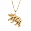 Picture of 304 Stainless Steel Stylish Link Cable Chain Necklace Gold Plated Bear Animal 52cm(20 4/8") long, 1 Piece
