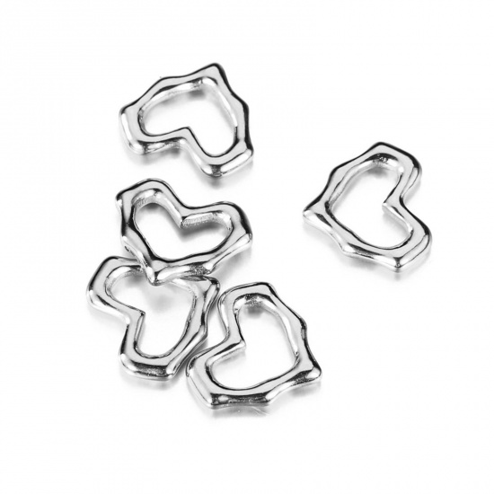 Immagine di 304 Acciaio Inossidabile San Valentino Charms Cuore Tono Argento Filigrana 15mm x 13mm, 2 Pz