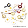 Bild von Charms auf Zinkbasis, vergoldet, mehrfarbig, pochiertes Ei, Emaille, 27 x 21 mm - 19 x 15 mm, 1 Set (17 Stück/Set)