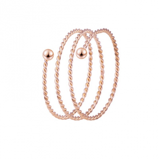 Bild von 304 Edelstahl Offen Ring Rosegold Geflochten 17.5mm（US Größe:7.25), 1 Stück