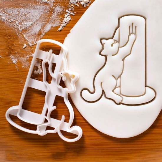 Picture of Plastic Modeling Clay Tools Baked Biscuit Mold Cutter Cat Animal 9cm x 7.4cm, 1 Piece
