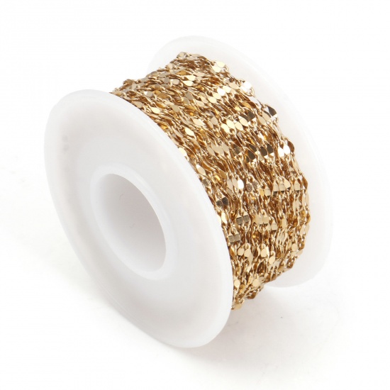 Bild von 304 Edelstahl Lippen geformte Kette Vergoldet 4.6x2.3mm, 1 Rolle (ca. 5 M/Rolle)
