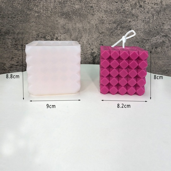Bild von Silicone Resin Mold For Jewelry Magic Square Soap Candle Making White 9cm x 8.8cm, 1 Piece