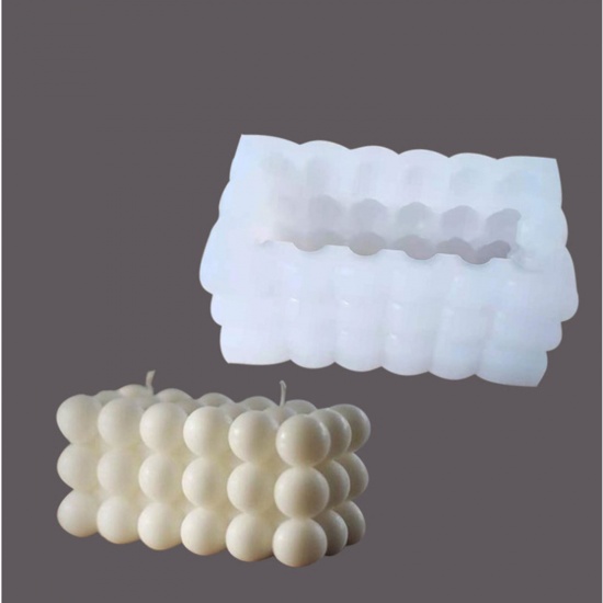 Bild von Silicone Resin Mold For Jewelry Magic Square Soap Candle Making White 13.3cm x 7.3cm, 1 Piece