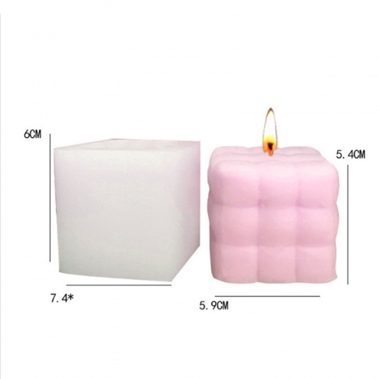 Bild von Silicone Resin Mold For Jewelry Magic Square Soap Candle Making White 7.4cm x 6cm, 1 Piece