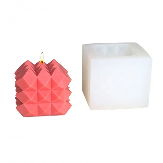 Bild von Silikonform aus Harz für Schmuck, magisches Quadrat, Seife, Kerzenherstellung, Weiß, 7,1 cm x 6,1 cm, 1 Stück