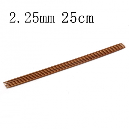 Immagine di Bambù DP Ferri da Maglia Marrone 25cm Lunghezza, 5 Pz