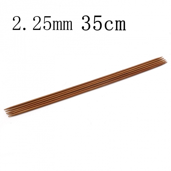 Bild von 2.25mm Bamboo Double Pointed Knitting Needles Brown 35cm(13 6/8") long, 5 PCs