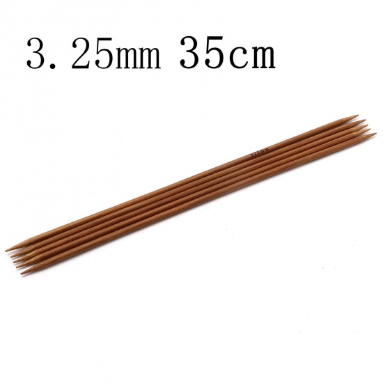 Bild von 3.25mm Bamboo Double Pointed Knitting Needles Brown 35cm(13 6/8") long, 5 PCs