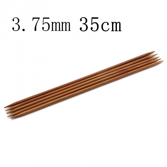 Bild von 3.75mm Bamboo Double Pointed Knitting Needles Brown 35cm(13 6/8") long, 5 PCs