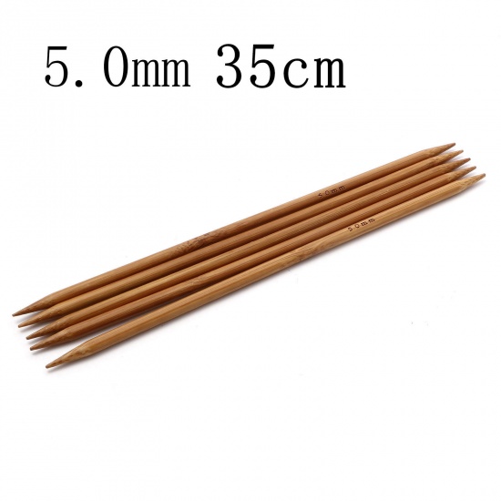 Immagine di Bambù DP Ferri da Maglia Marrone 35cm Lunghezza, 5 Pz