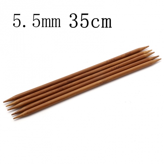 Immagine di Bambù DP Ferri da Maglia Marrone 35cm Lunghezza, 5 Pz