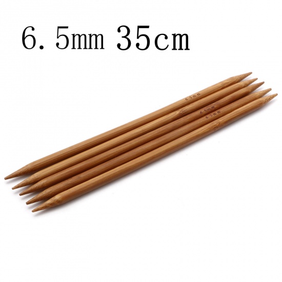 Immagine di Bambù DP Ferri da Maglia Marrone 35cm Lunghezza, 5 Pz