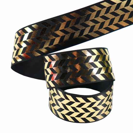 Bild von Polyester Satin Ribbon Black 2.5cm, 1 Roll (Approx 0.91 M/Roll)