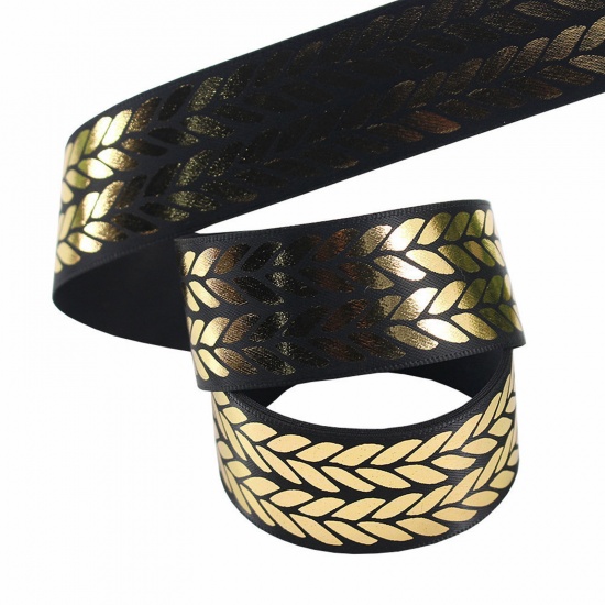 Bild von Polyester Satin Ribbon Black 2.5cm, 1 Roll (Approx 0.91 M/Roll)