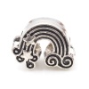 Picture of Zinc Based Alloy European Style Large Hole Charm Beads Antique Silver Color Rainbow 15mm x 12mm, Hole: Approx 4mm, 30 PCs