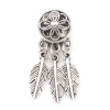 Picture of Zinc Based Alloy European Style Large Hole Charm Beads Antique Silver Color Dream Catcher 29mm x 10mm, Hole: Approx 3.7mm, 10 PCs