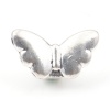 Picture of Zinc Based Alloy European Style Large Hole Charm Beads Antique Silver Color Butterfly Animal 18mm x 10mm, Hole: Approx 4.2mm, 30 PCs