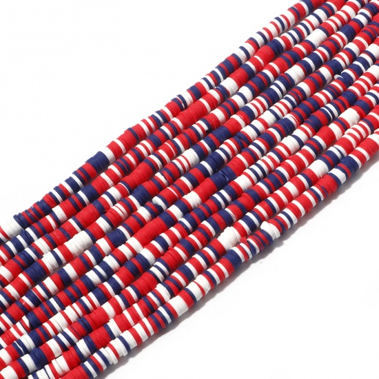Bild von Polymer Ton Katsuki Perlen Rund Bunt, 6mm D., Loch: 2mm, 40cm lang/Strang, 300 - 360 Stk./Strang, 5 Stränge