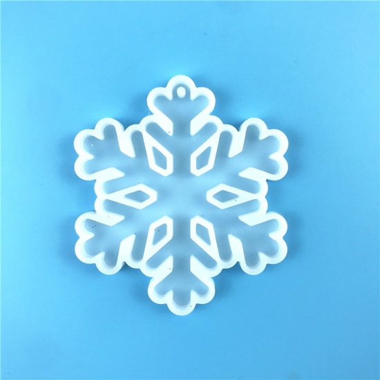 Bild von Silikon Gießform Weihnachten Schneeflocke Weiß 8.5cm x 7.5cm, 1 Stück