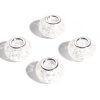 Picture of Resin European Style Large Hole Charm Beads White Round Crackle 14mm Dia., Hole: Approx 4.6mm, 20 PCs
