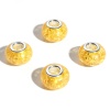 Picture of Resin European Style Large Hole Charm Beads Orange Round Crackle 14mm Dia., Hole: Approx 4.6mm, 20 PCs