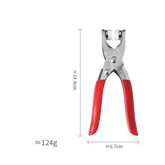 Picture of Iron Based Alloy Metal Five Claw Buckle Clamp Snap Button Plier Tool Red 14.8cm x 6.7cm, 1 Piece